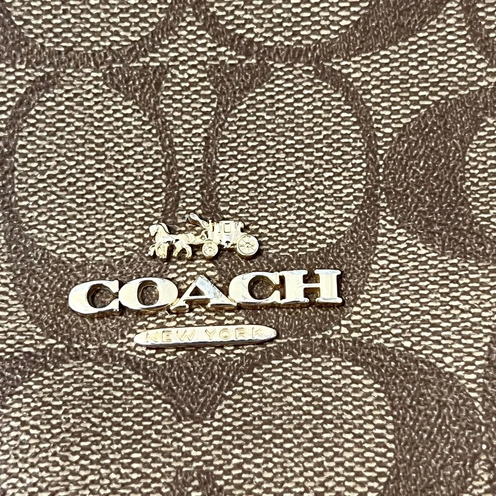 Coach Signature Zip Shoulder Bag Brown Coated Canvas Leather Trim  F29209 - Picture 4 of 16